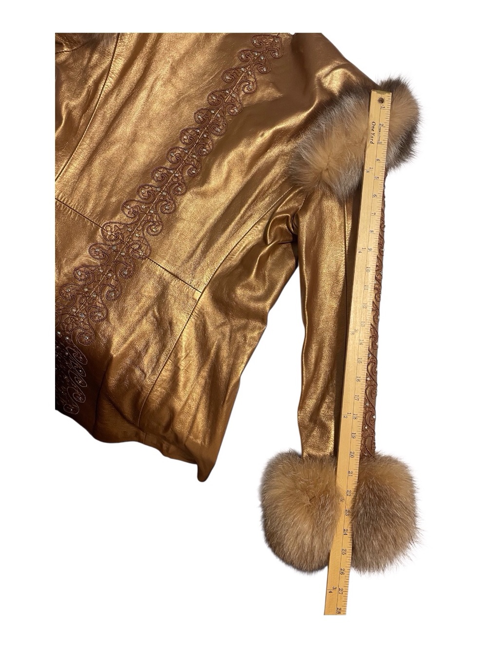 Vintage Dero by Rocco D'Amelio Women's Metalic Copper Fur Jacket,M - Picture 12 of 14